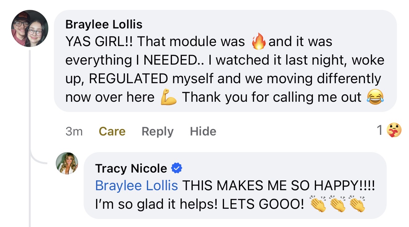 Braylee Lollis: That module was everything I needed... we moving differently now. Thank you for calling me out.